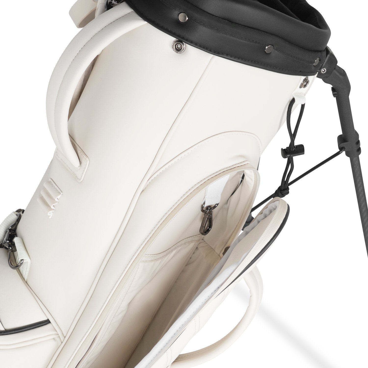 Cornelli off-white close up shot of the large storage pocket with keyhook and valuables pocket
