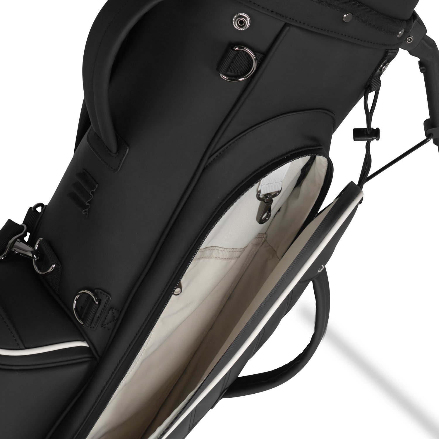 Open large pocket of the Cornelli Deep black golf bag