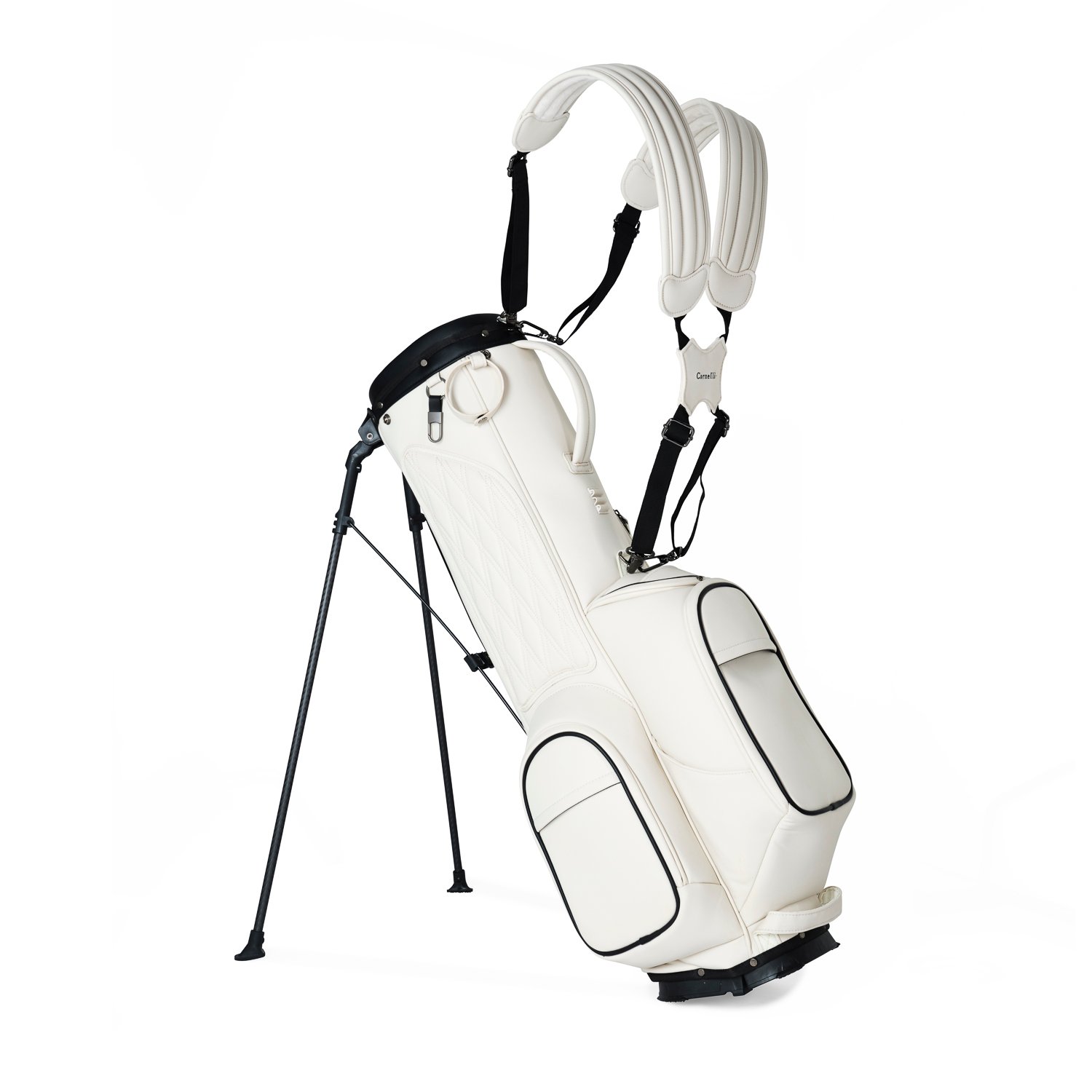 Cornelli off-white golf bag with double shoulder straps, lightweight modern design golf bag